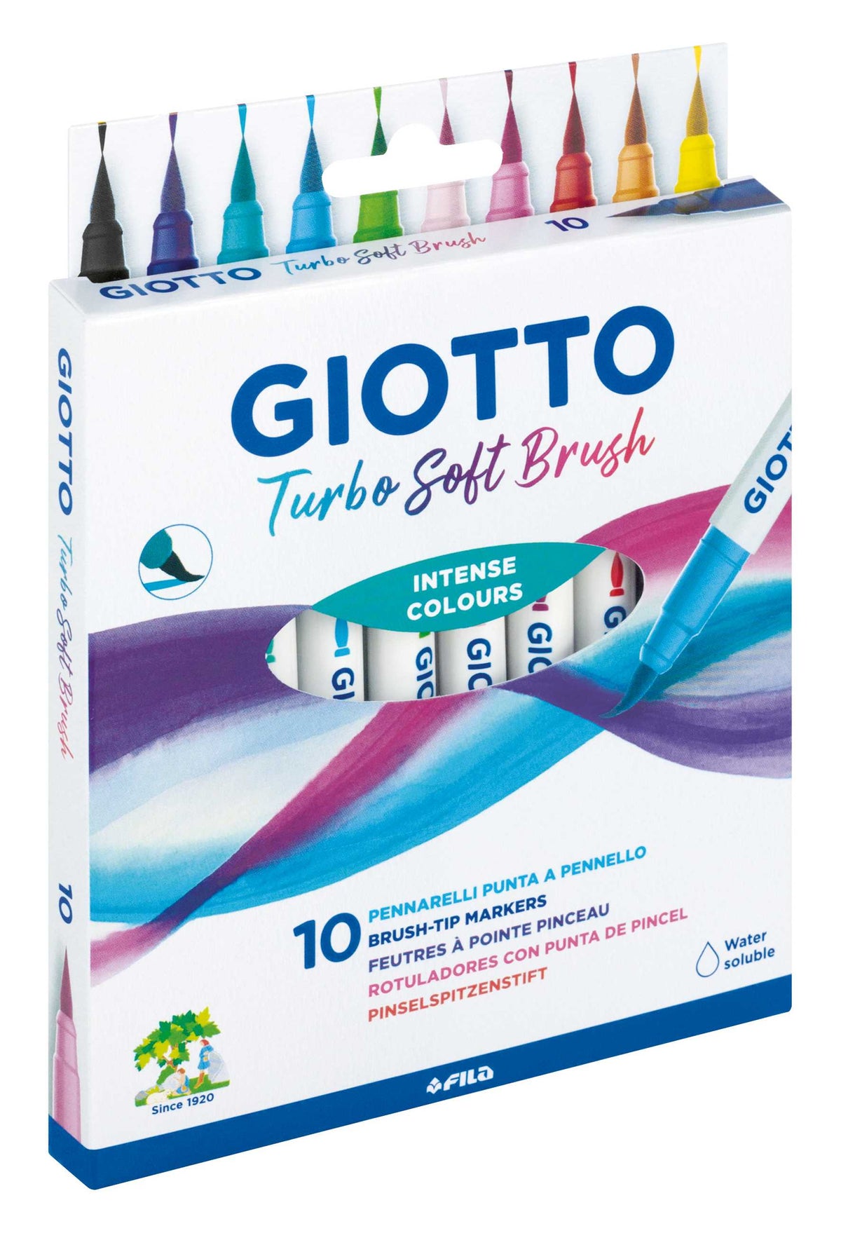 GIOTTO Turbo Soft Brush Markers, Set of 10