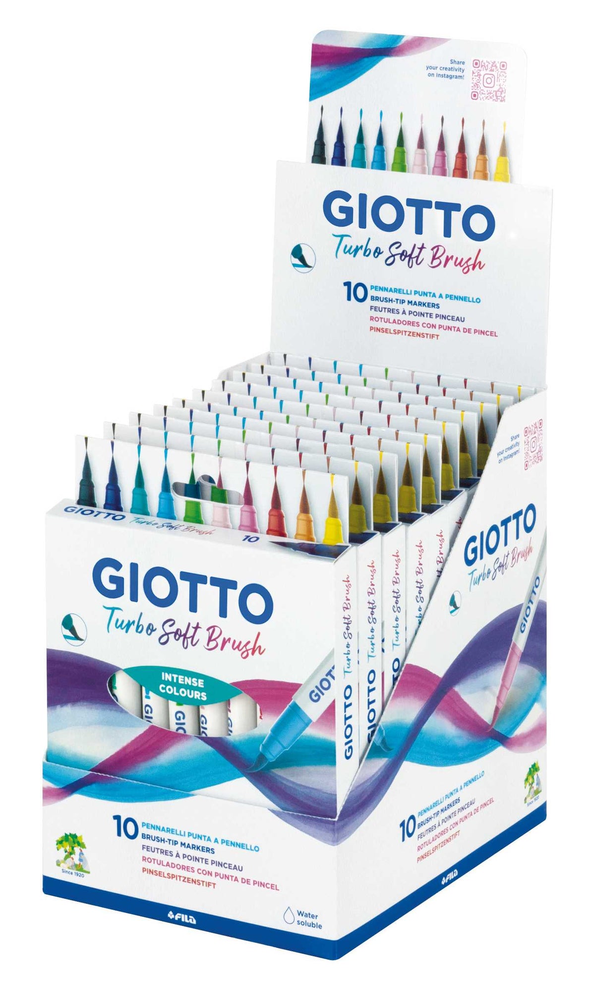 GIOTTO Turbo Soft Brush Markers, Set of 10