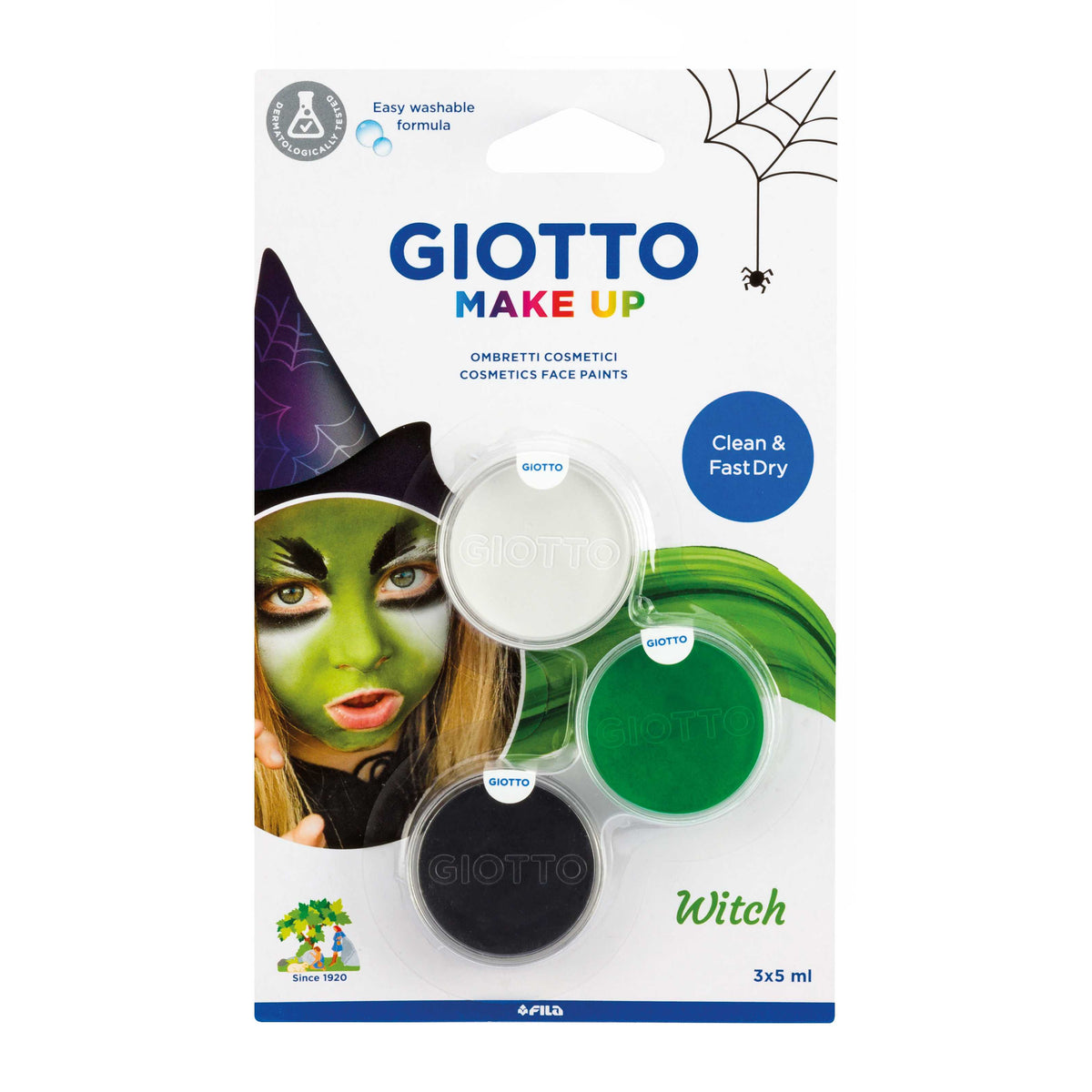 GIOTTO Witch Face Paint Set, 3 x 5 ml