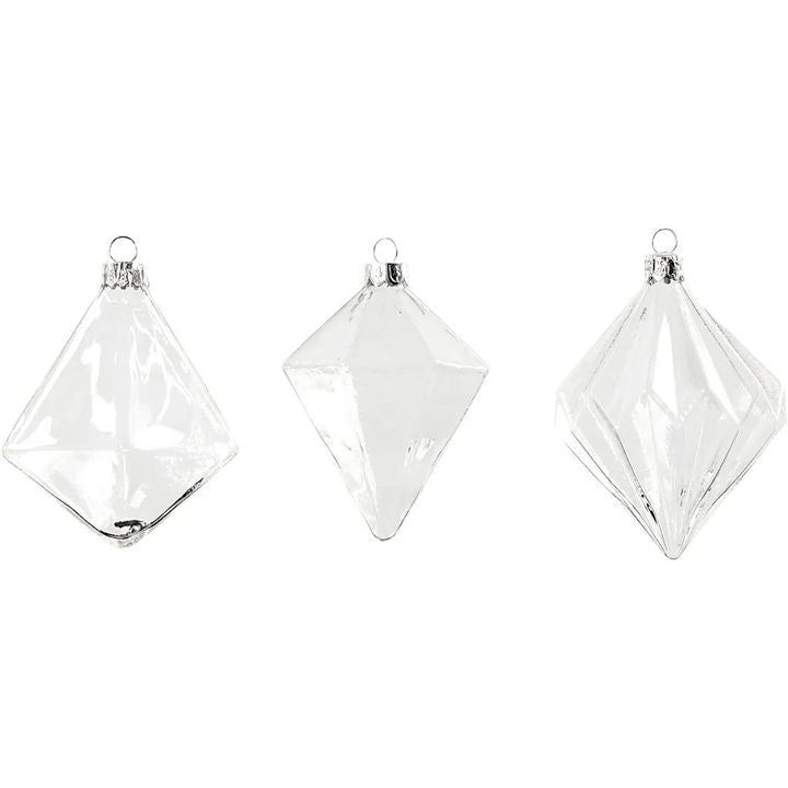 Glass Christmas Ornaments, Set of 3 — image 3