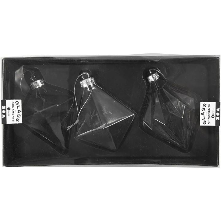 Glass Christmas Ornaments, Set of 3 — image 1