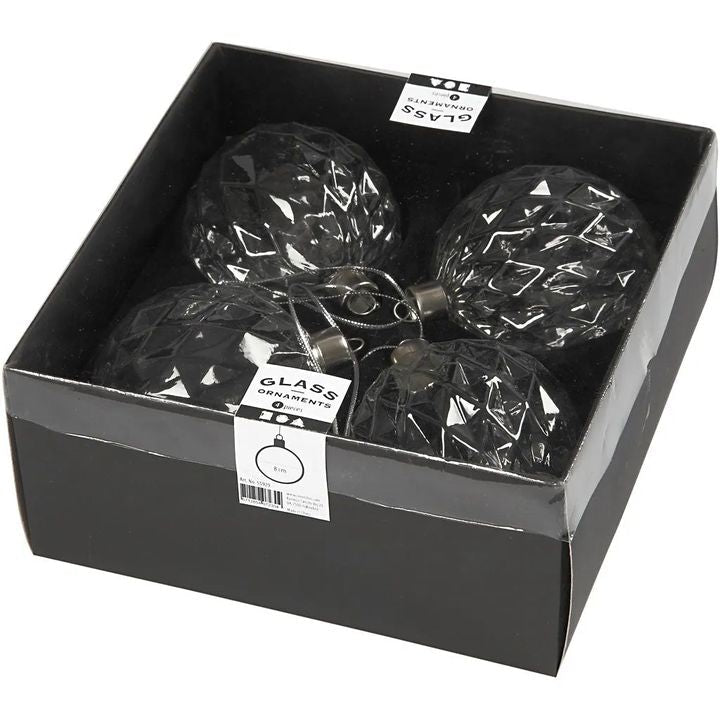 Glass Christmas Ornaments, Set of 4 - image 1