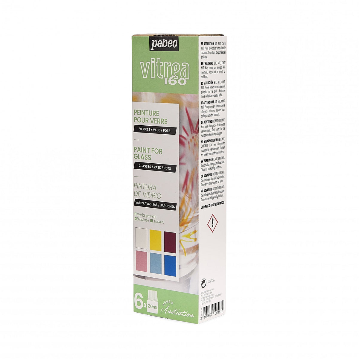 Glass Paint PEBEO Vitrea 160 Set - 6 x 20 ml