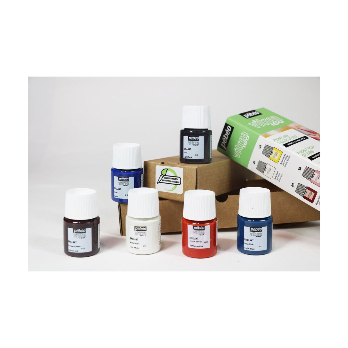 Glass Paint PEBEO Vitrea 160 Set - 6 x 20 ml