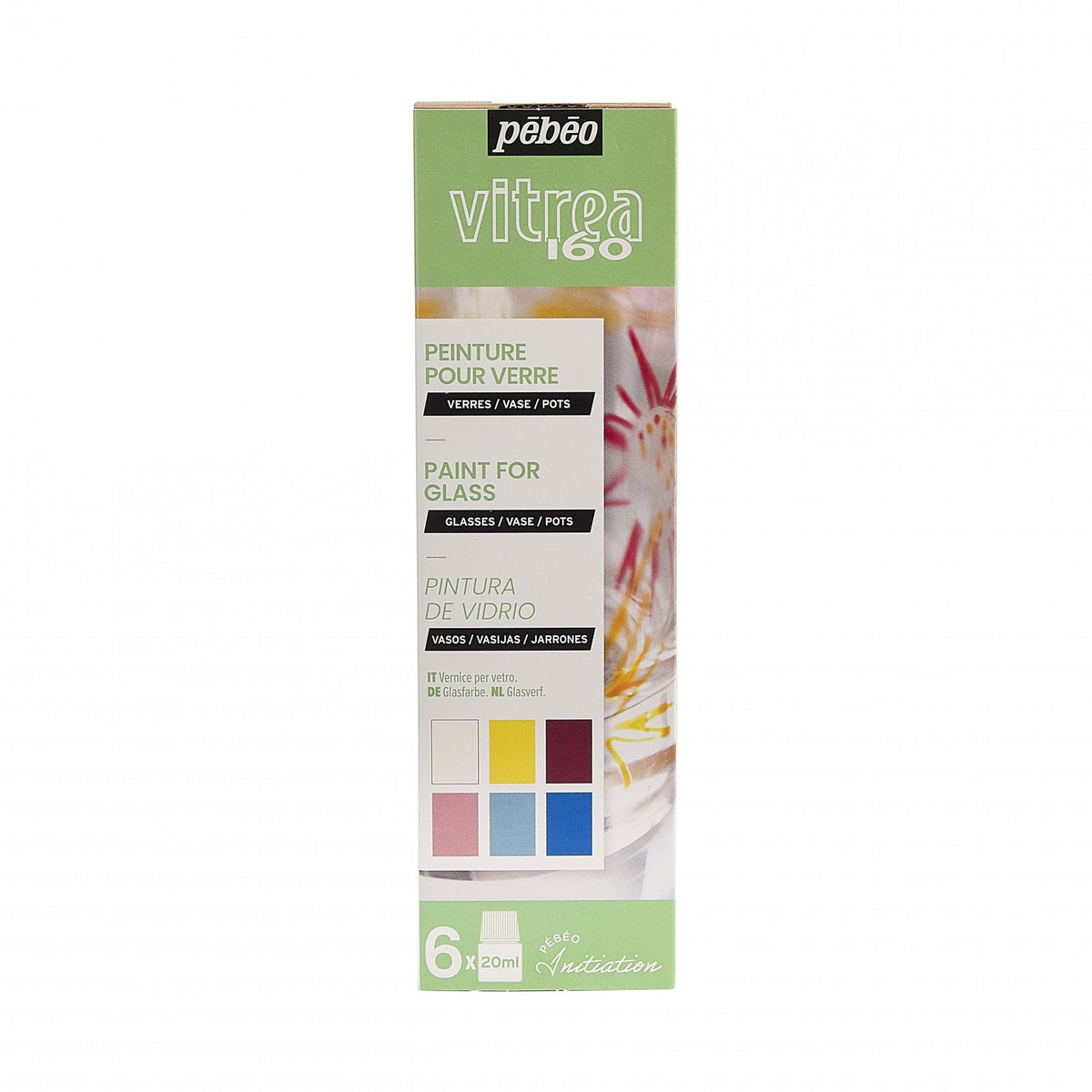 Glass Paint PEBEO Vitrea 160 Set - 6 x 20 ml