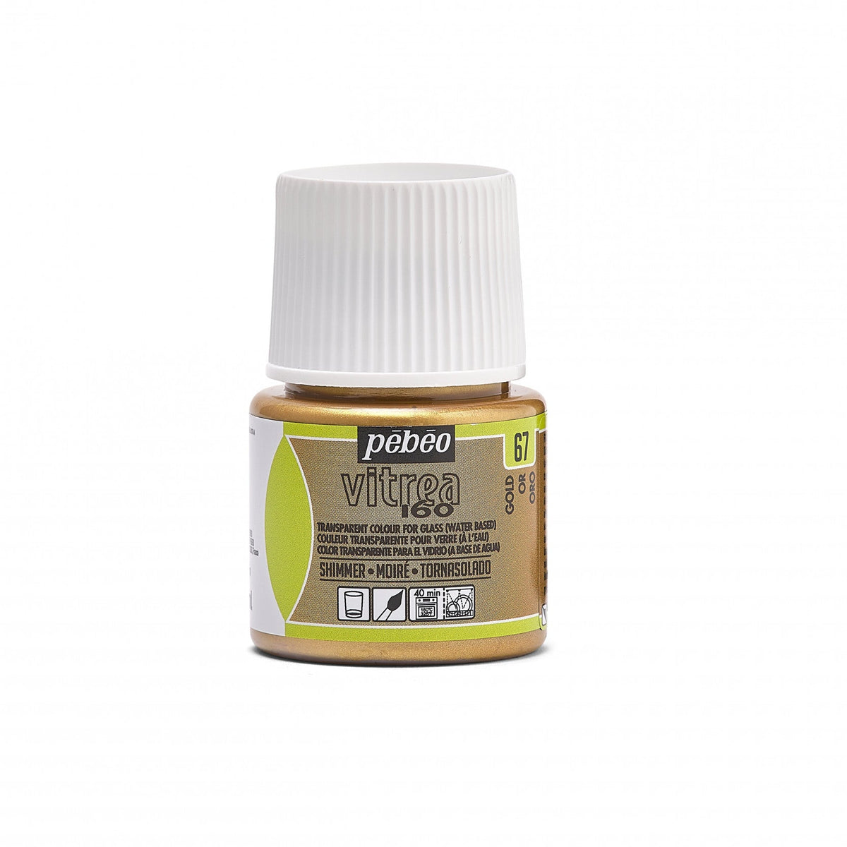 Glass Paint PEBEO Vitrea 160 Shimmer Gold 45 ml