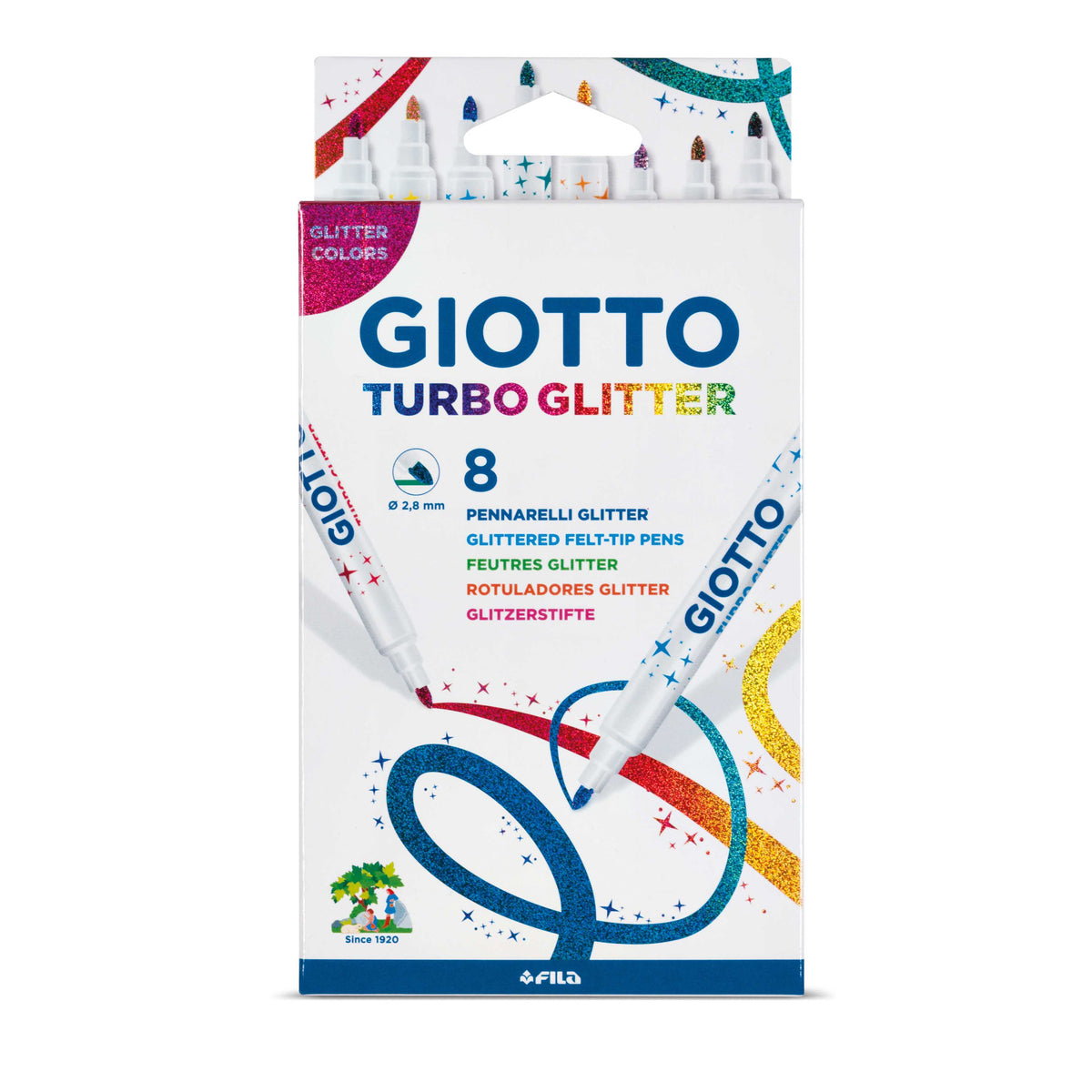 Glitter Markers GIOTTO Turbo Glitter - Set of 8 / 2.8 mm