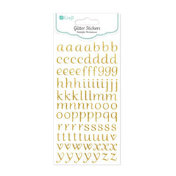 Glitter Stickers, Small Alphabet, 90 pcs