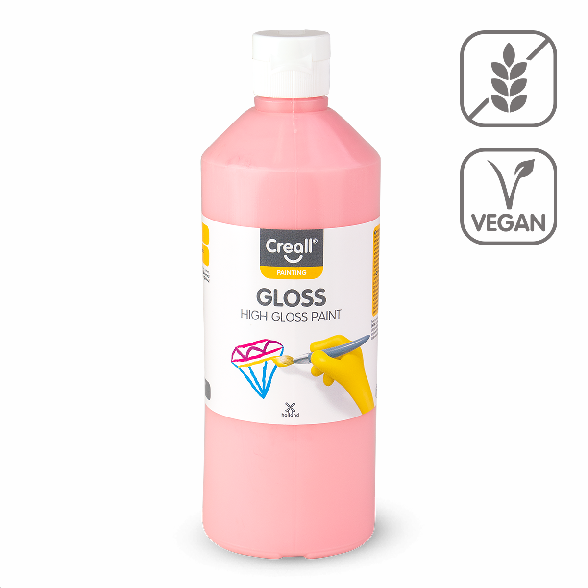 Glossy Polyvinyl Paint Creall Gloss 500 ml – pink