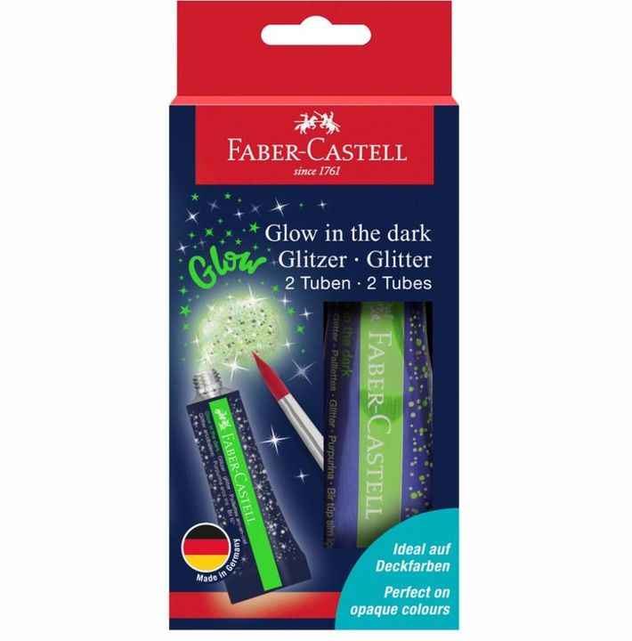 Glow Luminous Glitter in Tubes for Watercolors, 2 x 12 ml