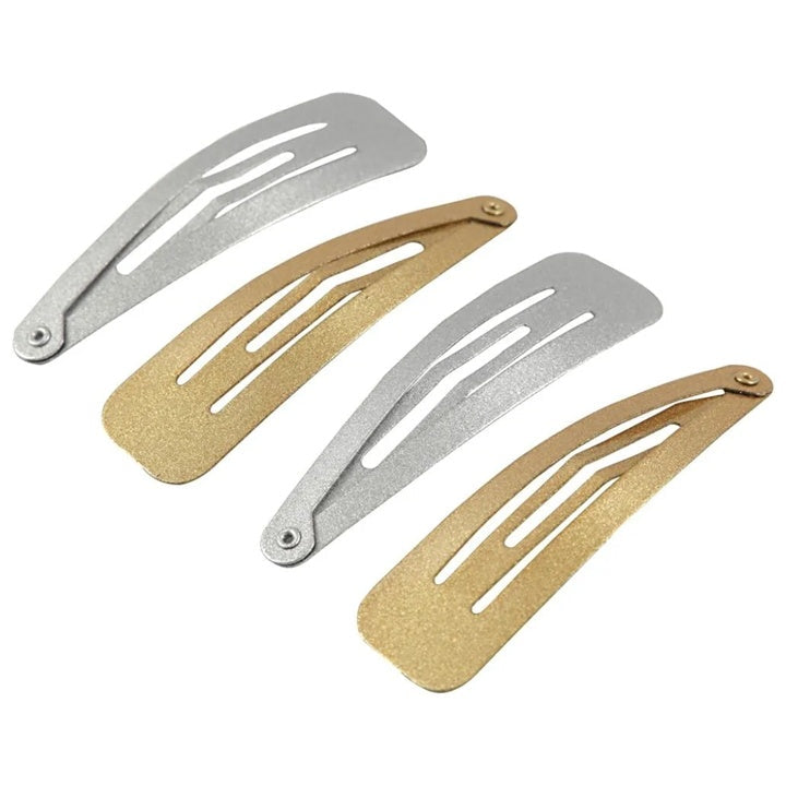 Gold and Silver Metal Hair Clips, 4 pcs | various sizes — image 2