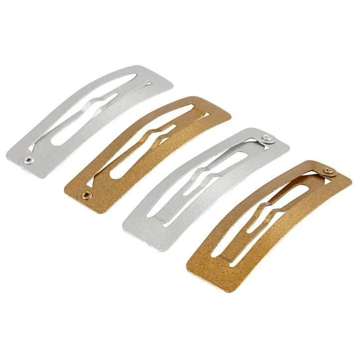 Gold and Silver Metal Hair Clips, 4 pcs | various sizes — image 3