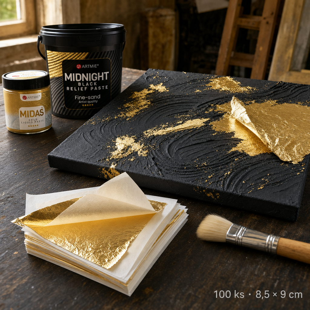 Gold Metallic Leaf Sheets for Gilding 8.5 x 9 cm 100 Sheets