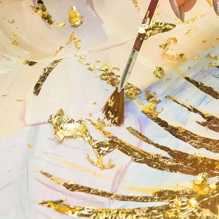 Gold metallic sheets for gilding 14 x 13 cm 100 sheets — image 2