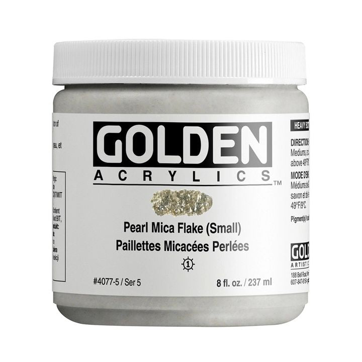 GOLDEN Acrylic Paint Heavy Body Mica Flake 118 ml – 4077 Pearl Granular