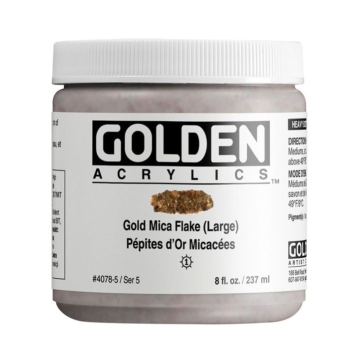 GOLDEN Acrylic Paint Heavy Body Mica Flake 118 ml – 4078 Coarse Gold Granular