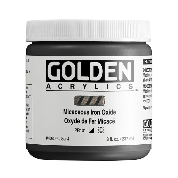 GOLDEN Heavy Body Micaceous Iron Oxide Acrylic Paint, 118 ml | various colors