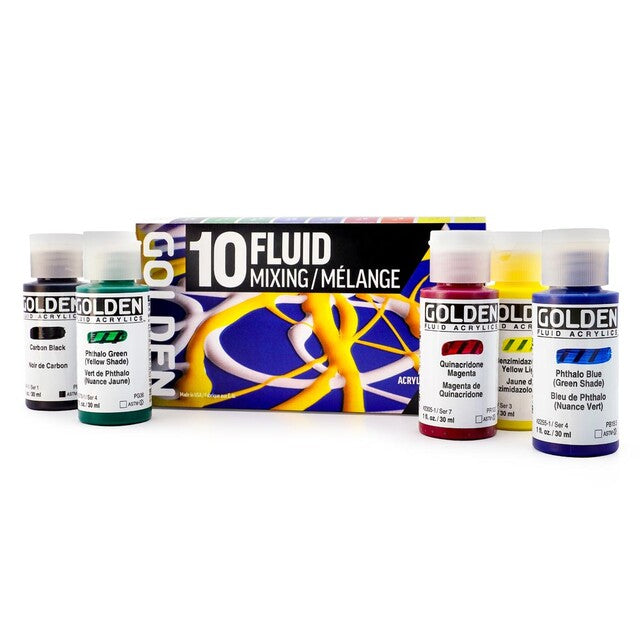 GOLDEN Fluid Acrylic Colors Mixing Set 10 x 30 ml