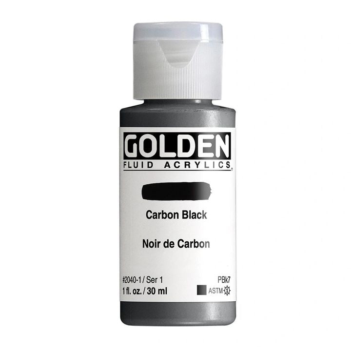 GOLDEN Fluid Acrylic Paint 118 ml – 2040 carbon black