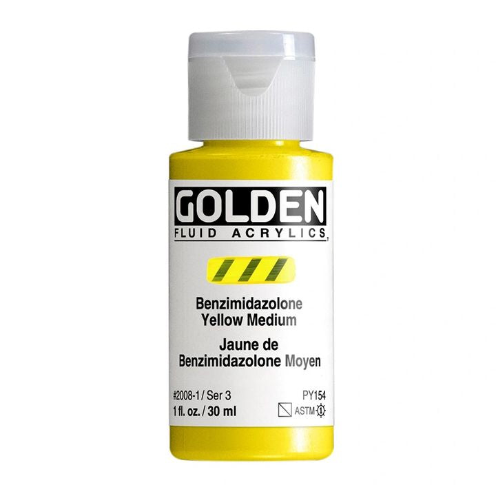 GOLDEN Fluid Acrylic Paint 30 ml – 2008 bismuth vanadate yellow
