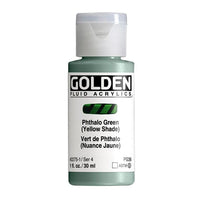 GOLDEN Fluid Acrylic Paint 30 ml – 2275 phthalo green (yellow shade)