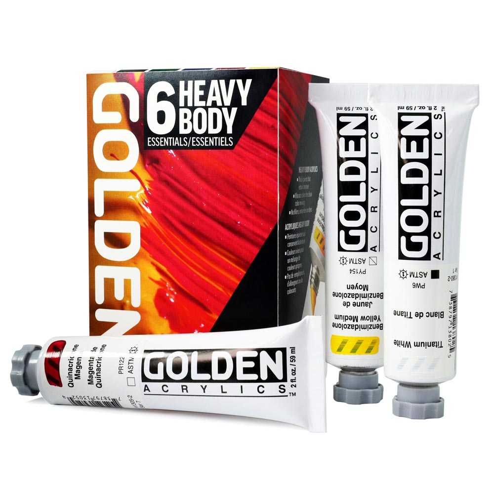 GOLDEN Heavy Body Acrylic Colors Essentials Set 6 x 59 ml