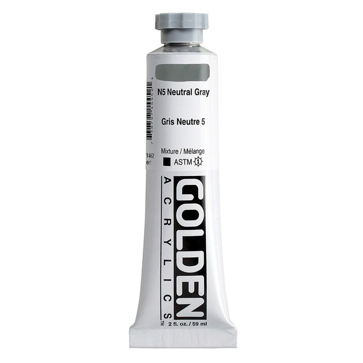 GOLDEN Heavy Body Acrylic Paint, 59 ml – 1445 Neutral Gray N5