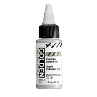 GOLDEN High Flow Iridescent Acrylic Paint 30 ml – 8573 Silver Fine