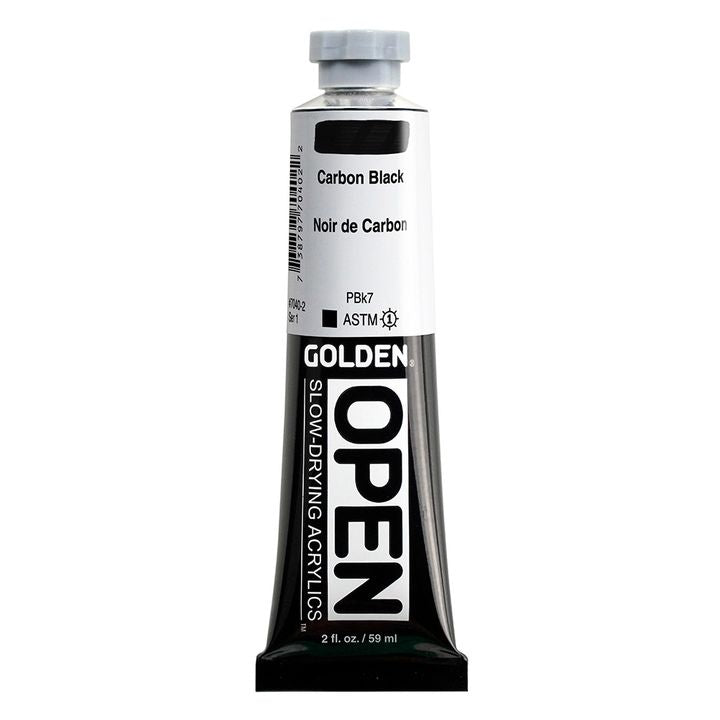GOLDEN OPEN Slow-Drying Acrylic Paint, 59 ml – 7040 Carbon Black