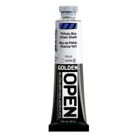 GOLDEN OPEN Slow-Drying Acrylic Paint, 59 ml – 7255 Phthalocyanine Blue (Green Shade)