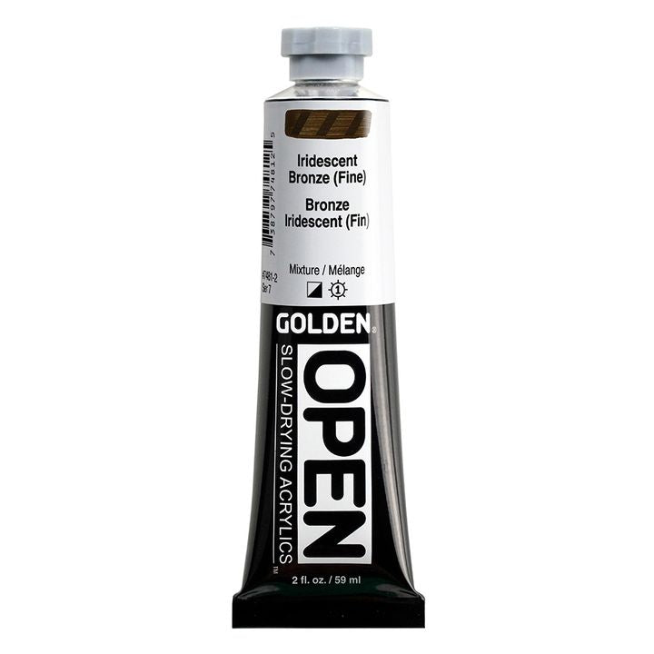 GOLDEN OPEN Slow-Drying Iridescent Acrylic Paint 59 ml – 7481 Bronze Fine