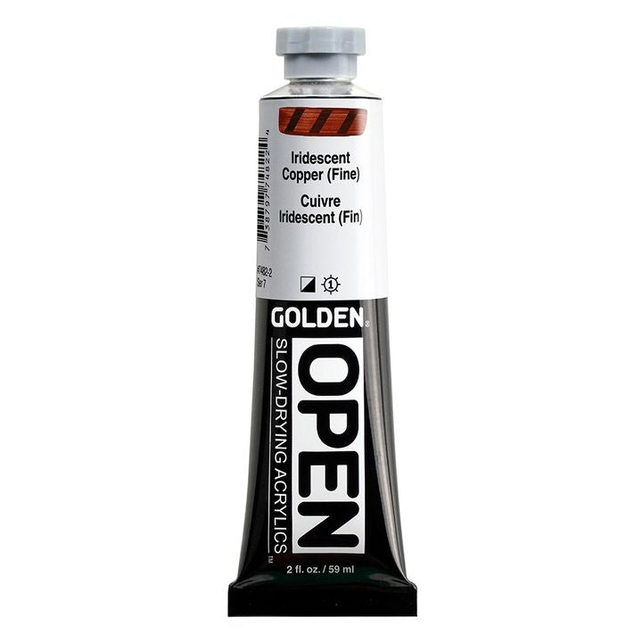 GOLDEN OPEN Slow-Drying Iridescent Acrylic Paint 59 ml – 7482 Copper Fine
