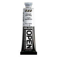 GOLDEN OPEN Slow-Drying Iridescent Acrylic Paint 59 ml – 7487 Silver Fine