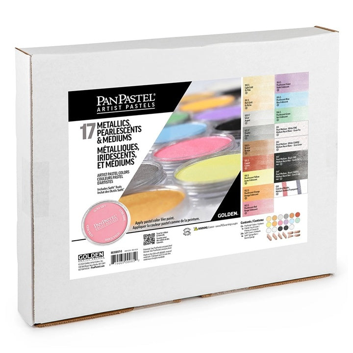 Golden PanPastel Set of Metallic and Pearl Pastels and Mediums, 17 Pieces — image 1