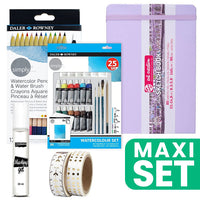 Handy Art Journal Painting Set, 21 x 14.8 cm, Watercolor, Pastel Purple
