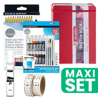 Handy Art Journal Painting Set, 21 x 14.8 cm, Watercolor, Red