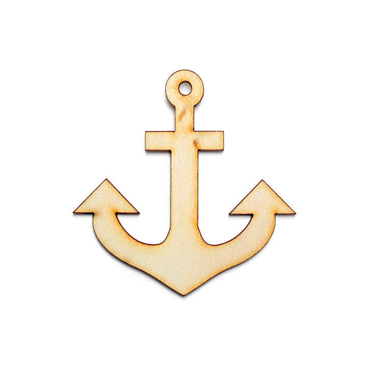 Hanging Wooden Decoupage Ornament, Anchor
