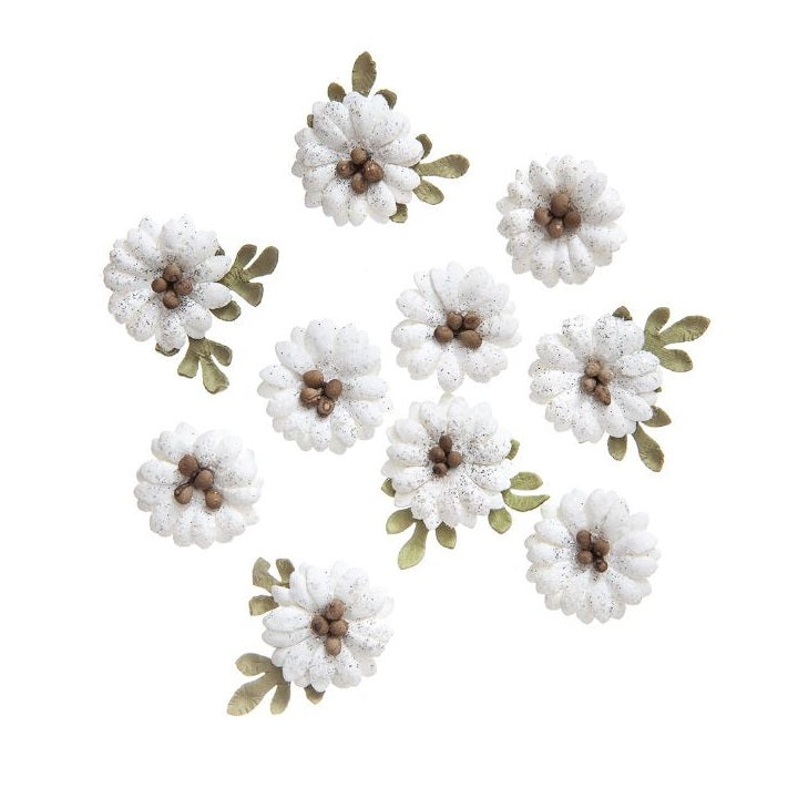Хартиени цветя Shabby Chic - комплект 10 броя — изображение 1