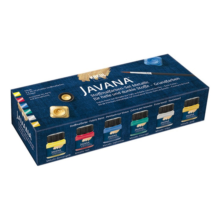 JAVANA Fabric Paint Set With Metallic Effect
