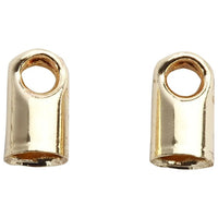 Jewelry End Caps with Loop, Gold, 3 mm, Set of 10