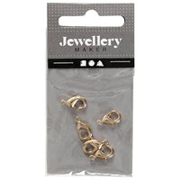 Jewelry Lobster Clasps, 10.1 mm, Gold, Set of 5