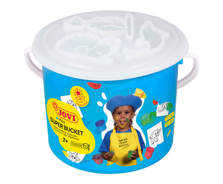JOVI Finger Paint Bucket Set 5 x 35 ml with Stencils