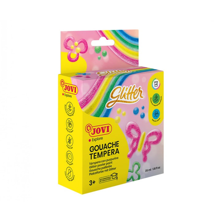 JOVI Glitter Tempera Paints, Set of 4, 4 × 35 ml