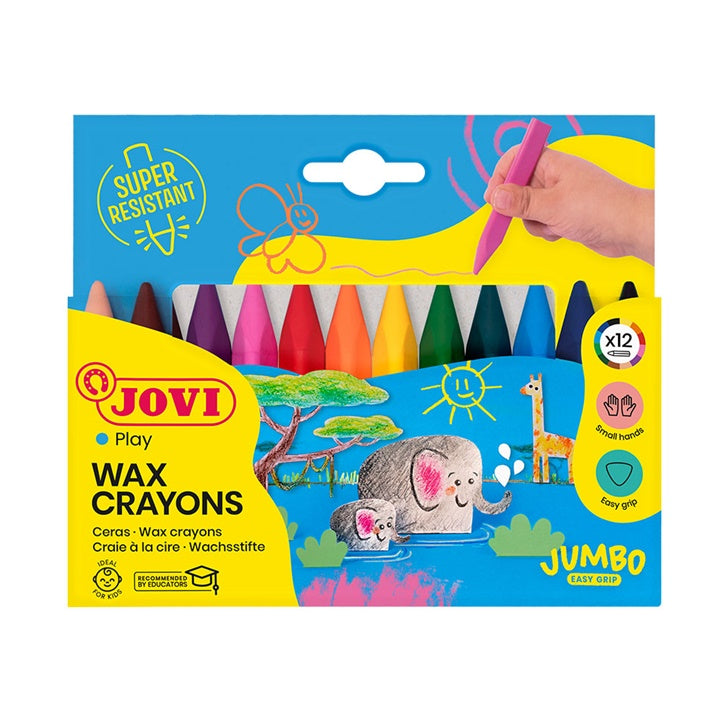 JOVI JOVICOLOR Triwax Triangular Wax Crayons, 12 pcs, 82 mm, 11 mm Diameter