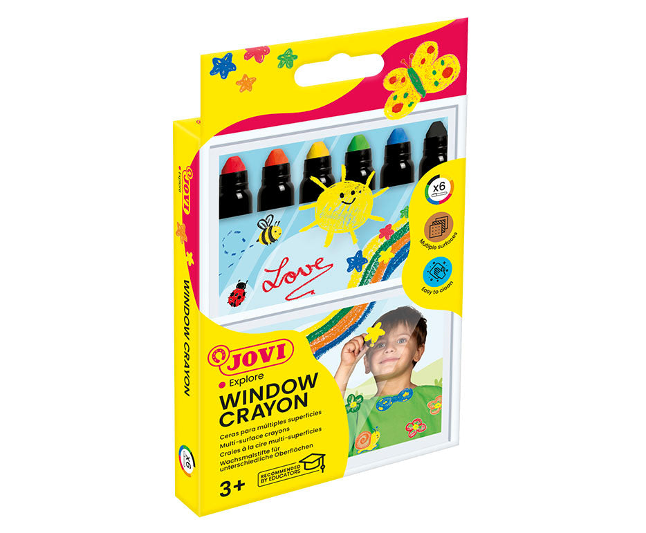 JOVI Jovidecor Glass Gel Wax Crayons for Glass, Set of 6