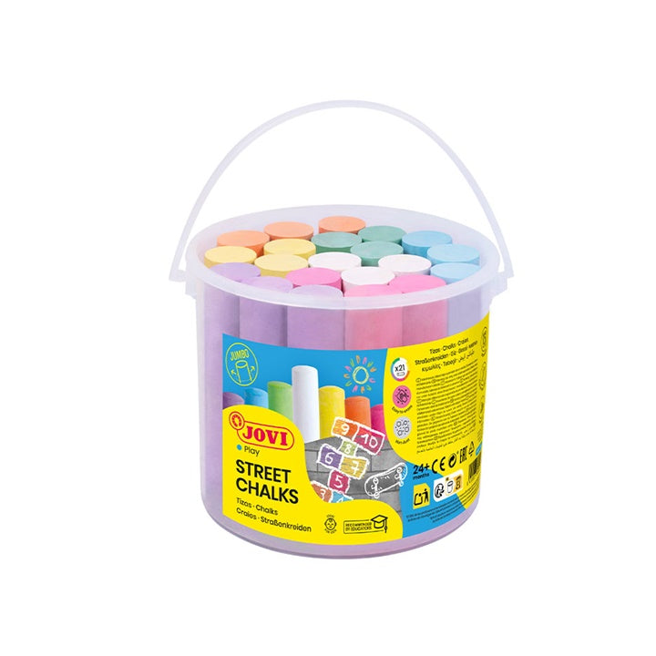 JOVI Jumbo Colored Chalk in a Bucket, 21 pcs