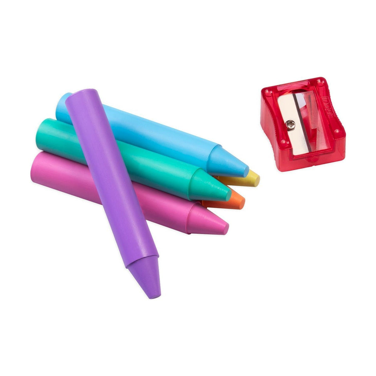 JOVI Jumbo Round Wax Crayons, Pastel Colors, Set of 60 with Sharpener