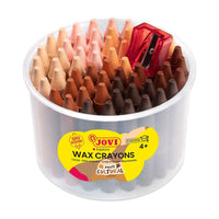 JOVI Jumbo Round Wax Crayons, Skin Tones, Set of 60 with Sharpener