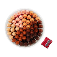 JOVI Jumbo Round Wax Crayons, Skin Tones, Set of 60 with Sharpener