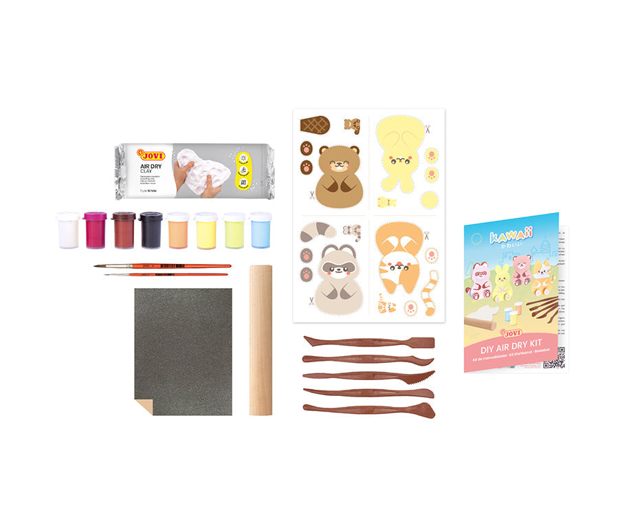 JOVI Kawaii Kraft Animals Modeling Clay Set – 23 pcs